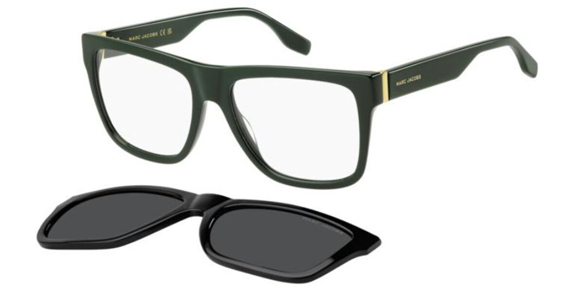 Photos - Glasses & Contact Lenses Marc Jacobs MARC 848/C with Clip-On 1ED/M9 Men's Eyeglasses Green Size 56  - Blue Light Block Availa (Frame Only)