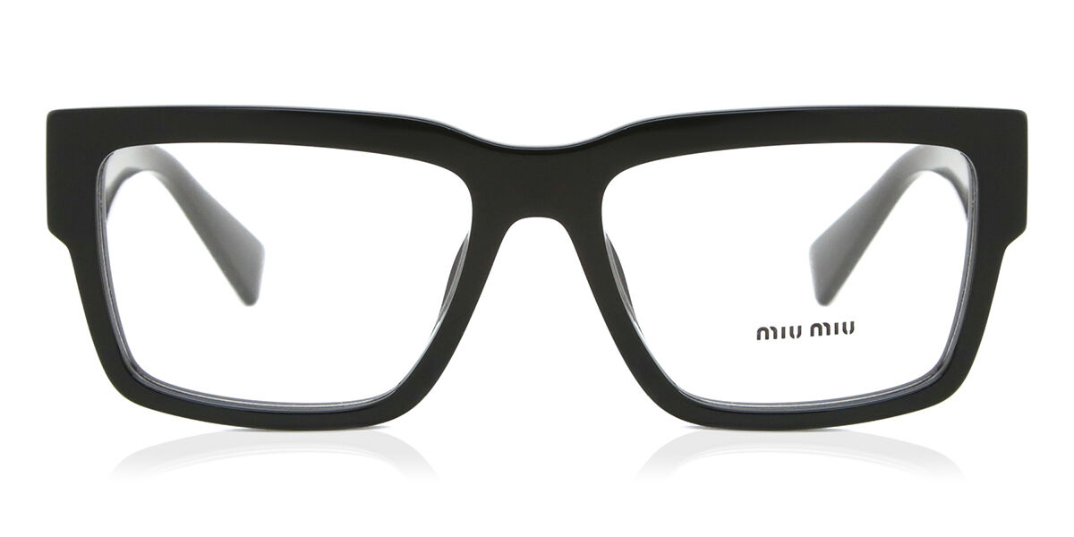 Photos - Glasses & Contact Lenses MIU MIU MU02XV 1AB1O1 Women's Eyeglasses Black Size 52 (Frame Only 