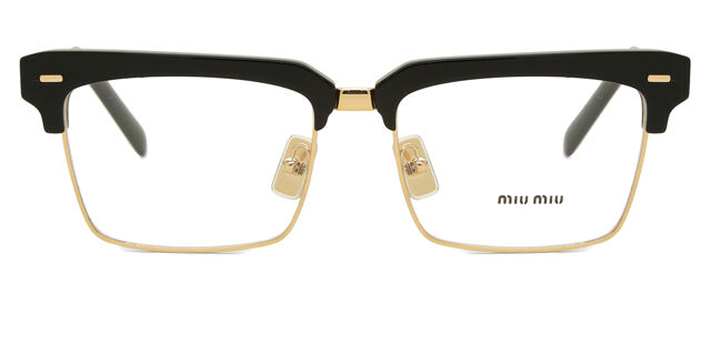 Miu Miu MU11XV 16K1O1 Black/Gold Eyeglasses | SmartBuyGlasses US display picture 1