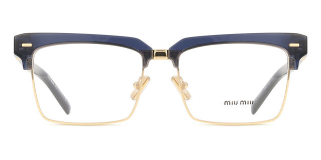 Miu Miu MU11XV 08Q1O1 Transparent Dark Blue/Gold Eyeglasses  display picture 1