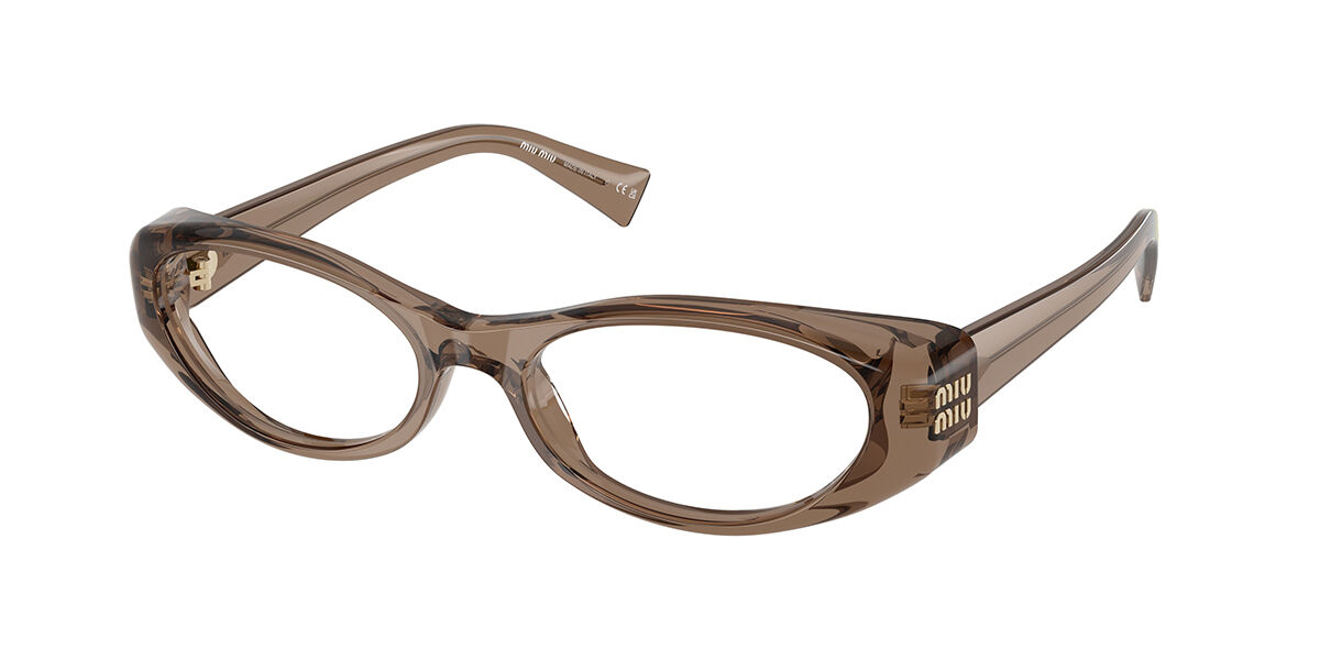 Miu Miu MU03ZVF Asian Fit 26M1O1 55 Bruna Glas&ouml;gon (Endast B&aring;ge) Kvinna