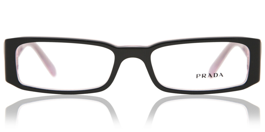 Prada PR 10FV 3AX1O1 Glasses Black Pink Transparent | VisionDirect Australia