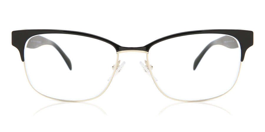 Prada PR 65RV QE31O1 Glasses Black On Pale Gold | SmartBuyGlasses UK