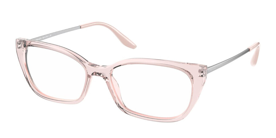 Prada PR 14XV 5381O1 Glasses Transparent Rose Pink | VisionDirect Australia