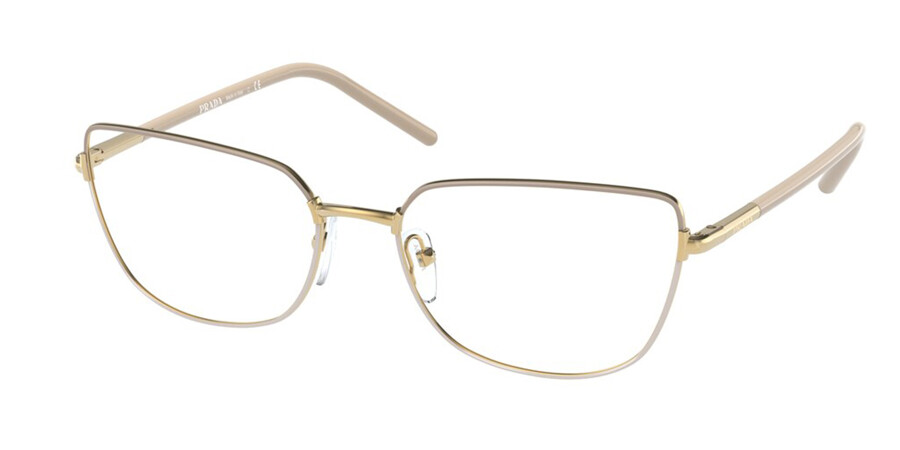 Prada PR 59YV 06I1O1 Eyeglasses in Beige Brown Gold | SmartBuyGlasses USA