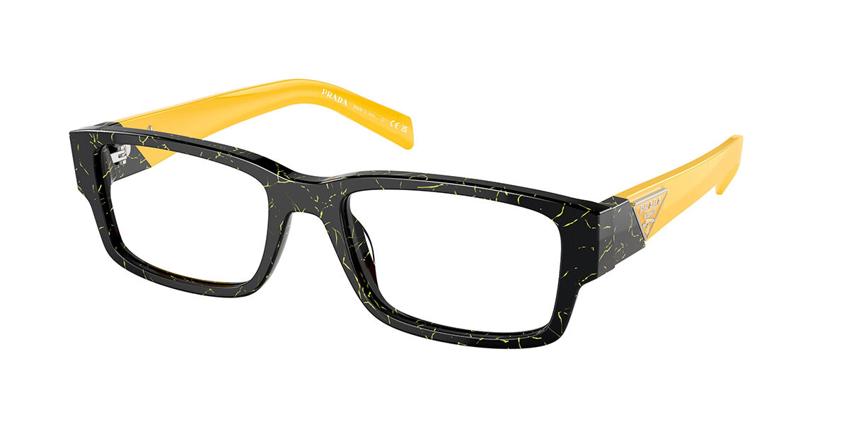 Photos - Glasses & Contact Lenses Prada PR 07ZV 19D1O1 Men's Eyeglasses Black Size 55  - B (Frame Only)
