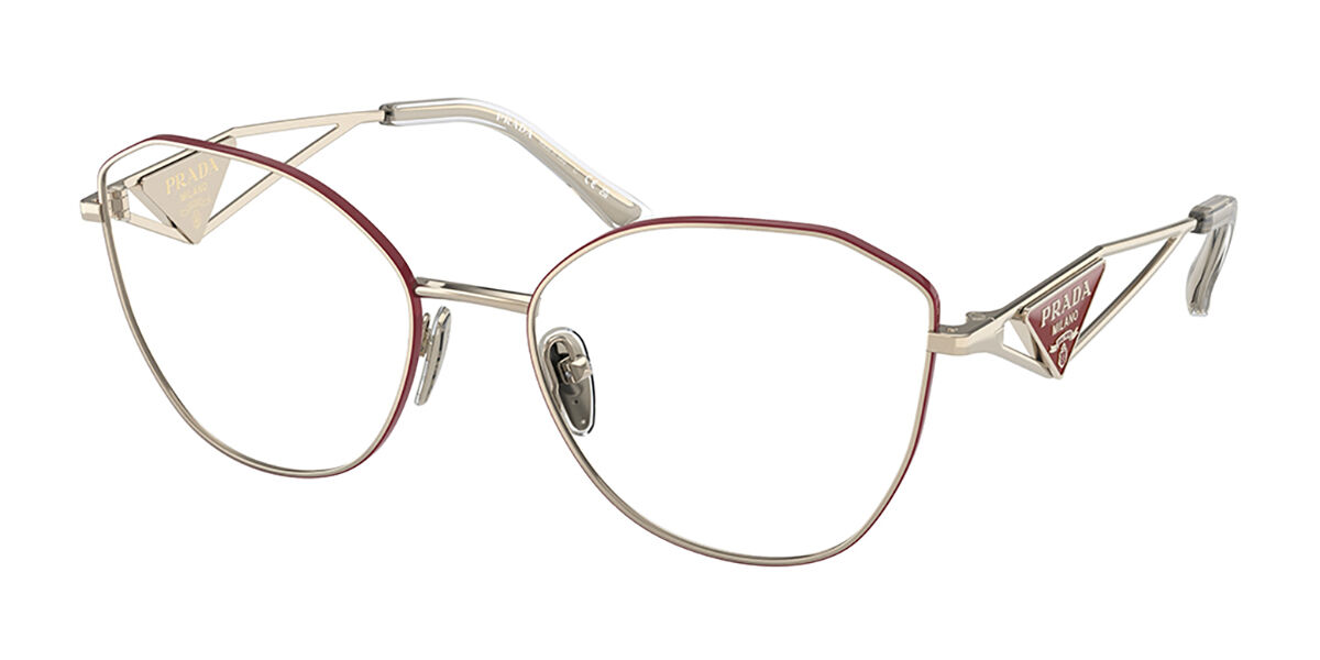 Prada PR 52ZV Asian Fit 5AK1O1 Glasses Burgundy Pale Gold ...