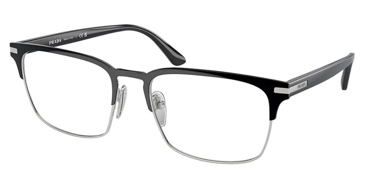 Photos - Glasses & Contact Lenses Prada PR 58ZV Asian Fit 1AB1O1 Men's Eyeglasses Black Size 55 (Frame 
