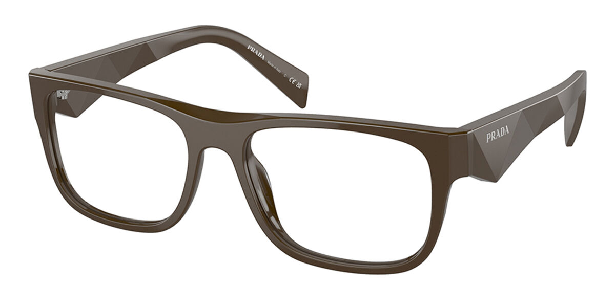 Photos - Glasses & Contact Lenses Prada PR 22ZV 15L1O1 Men's Eyeglasses Brown Size 53  - B (Frame Only)