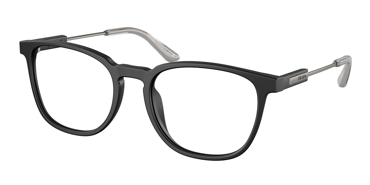 Photos - Glasses & Contact Lenses Prada PR 19ZV 1BO1O1 Men's Eyeglasses Black Size 53  - B (Frame Only)
