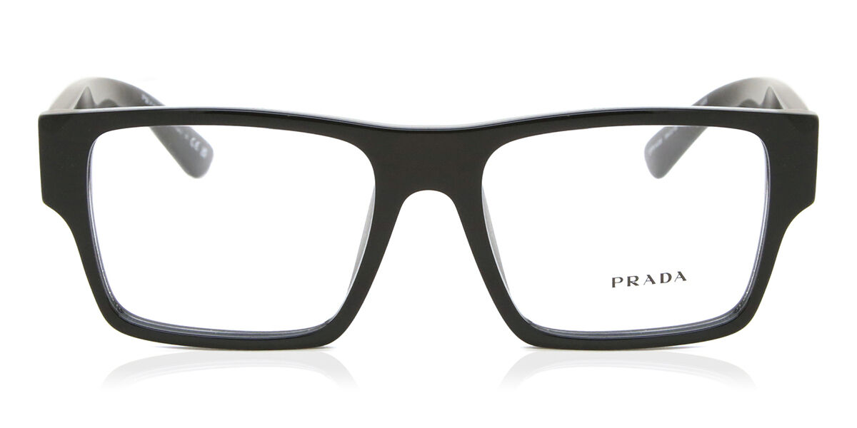 Photos - Glasses & Contact Lenses Prada PR A08V 16K1O1 Men's Eyeglasses Black Size 52  - B (Frame Only)