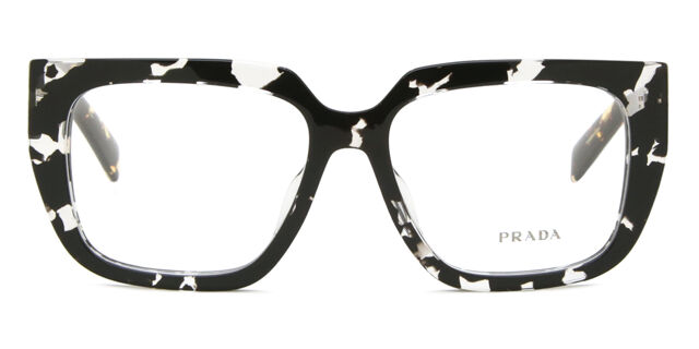 Prada PR A03VF Asian Fit 15O1O1 Black Tortoise Eyeglasses 