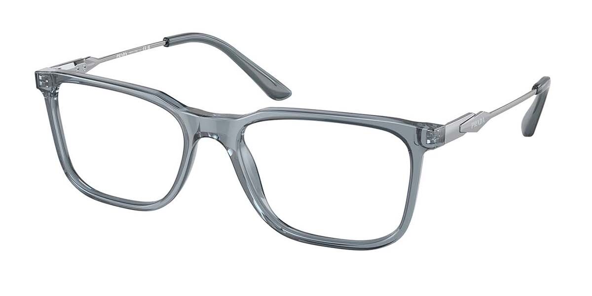 Photos - Glasses & Contact Lenses Prada PR 05ZV 19F1O1 Men's Eyeglasses Blue Size 55  - Bl (Frame Only)