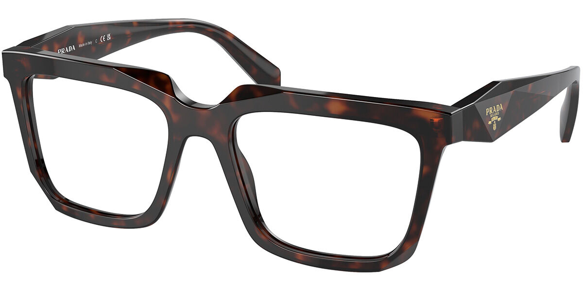 Prada PR A19VF Asian Fit 17N1O1 Women's Eyeglasses Tortoiseshell Size 55 (Frame Only) - Blue Light Block Available