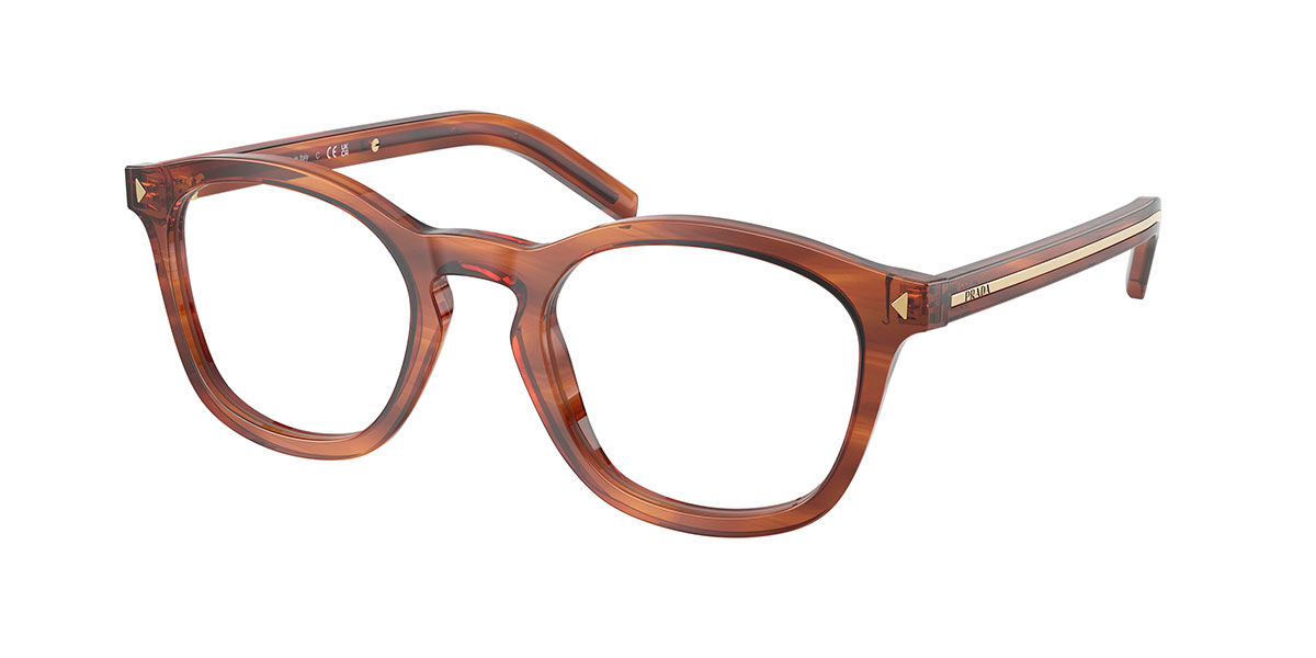 Prada Męski Striped Cognac Brown Pr C04v 27F1o1 49 Brazowe Meskie Okulary Korekcyjne