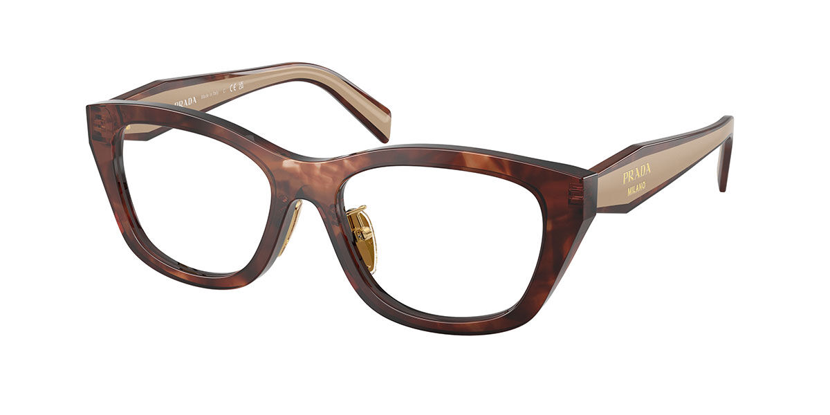 Prada Damen Caramel Tortoise Pr D11vd Asian Fit 00K1o1 53Mm Tortoiseshell Brillen