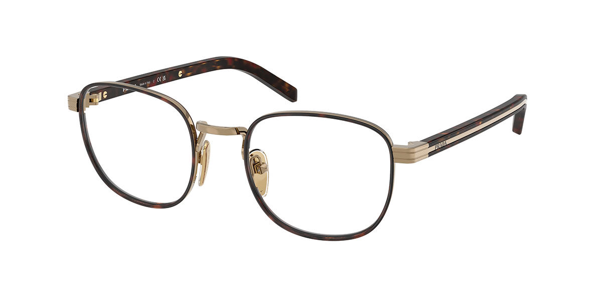 Prada Męski Tortoise,Gold Pr D50v 7Oe1o1 48 Tortoiseshell Meskie Okulary Korekcyjne