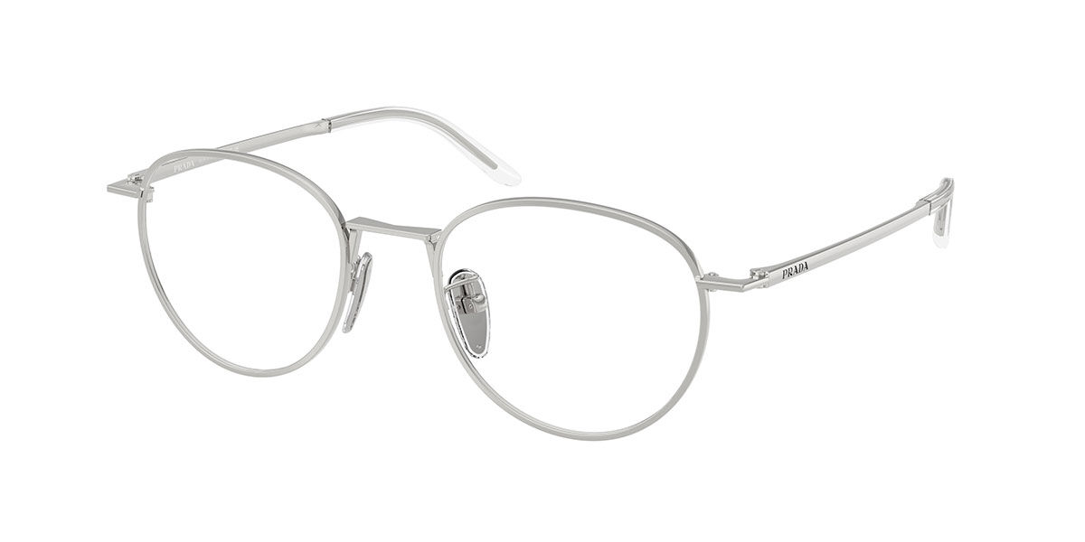Prada PR D57VD Asian Fit 1BC1O1 49 Silvriga Glas&ouml;gon (Endast B&aring;ge) Kvinna