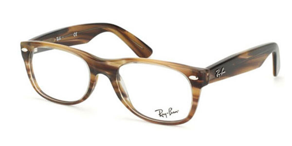 Ray-Ban RX5184 New Wayfarer 5139 Glasses Striped Brown | VisionDirect ...
