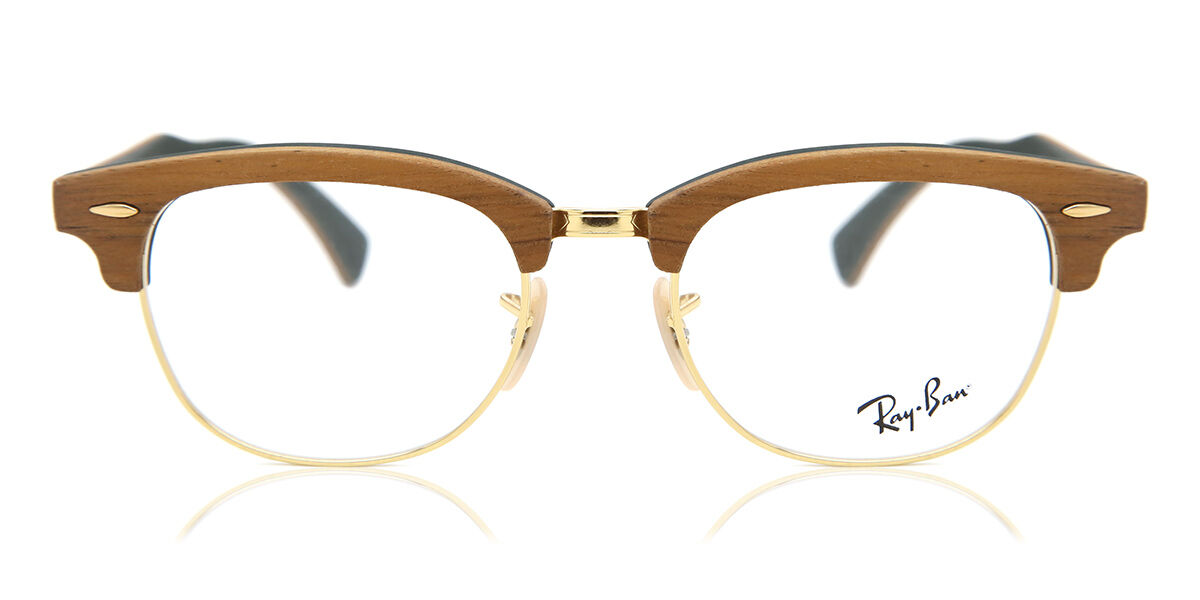 Ray-Ban RX5154M Clubmaster Wood 5561 Glasses Brown | SmartBuyGlasses UK