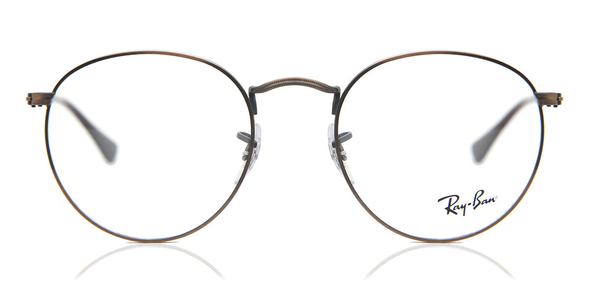 Photos - Glasses & Contact Lenses Ray-Ban RX3447V Round Metal 3120 Men's Eyeglasses Brown Size 47 (F 