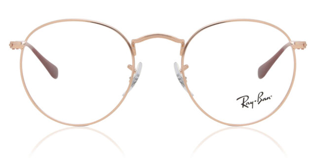Ray-Ban RB3447 Round Metal Rose Gold ROUND METAL ROSE GOLD Sunglasses in Rose Gold and Blue  main image 4