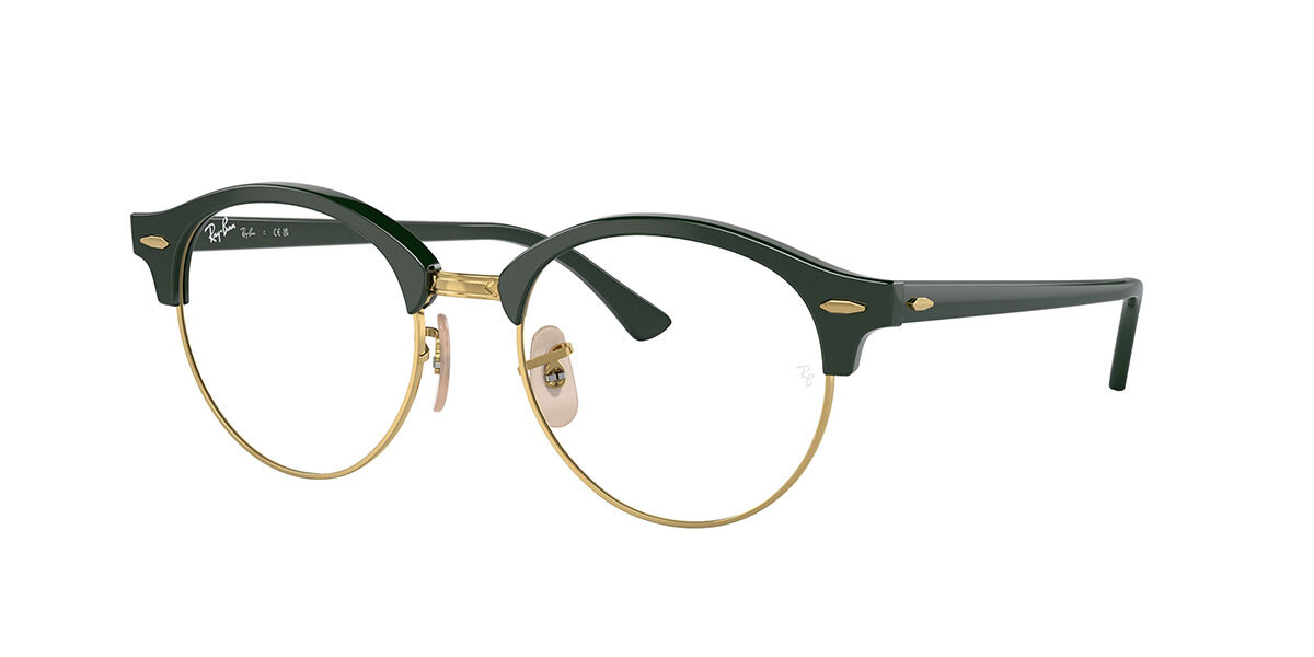 Ray Ban RX4246V Clubround 8233 Glasses Green on Gold | SmartBuyGlasses UK