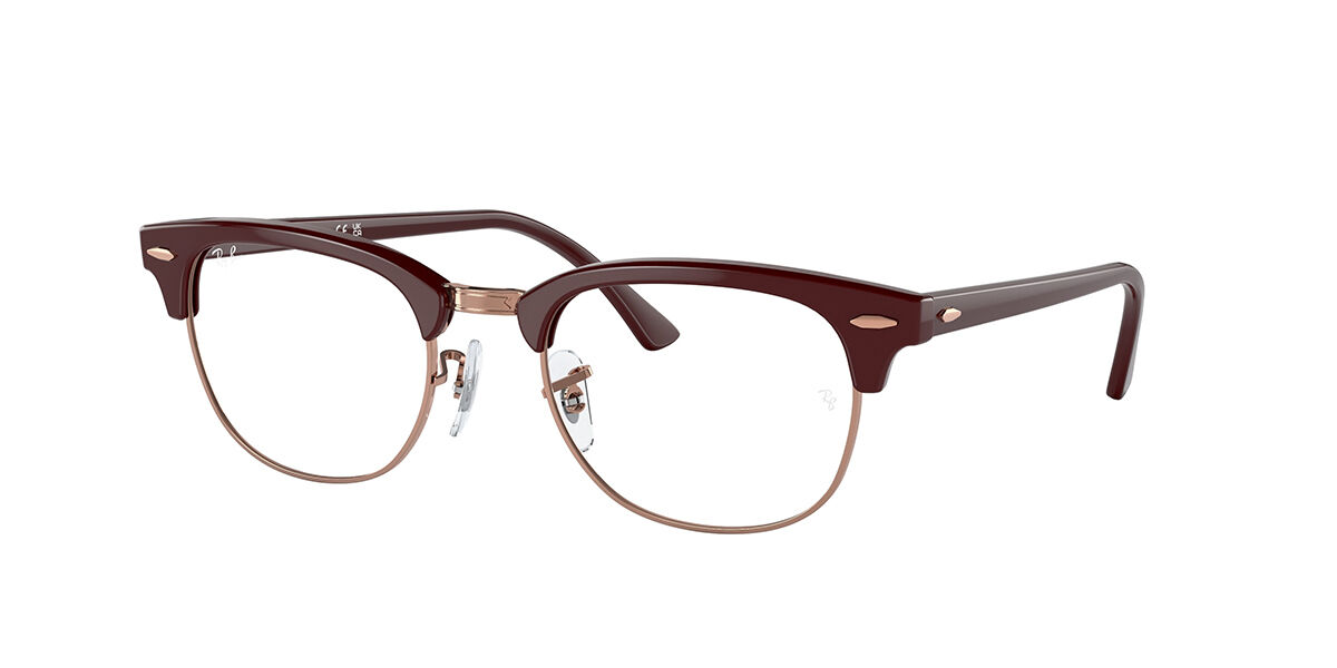 Ray Ban Rx5154 Clubmaster 8230 Eyeglasses In Burgundy On Rose Gold Smartbuyglasses Usa