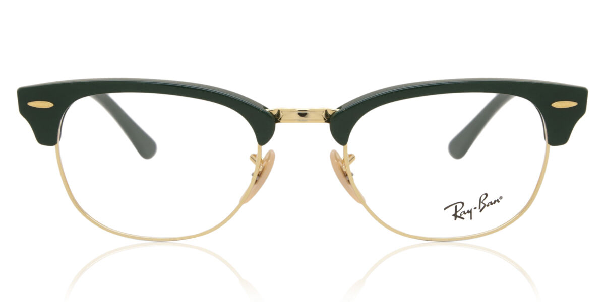 Ray-Ban RX5154 Clubmaster 8233 Glasses Green on Gold | SmartBuyGlasses ...