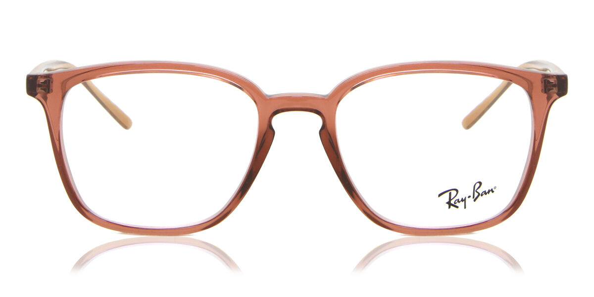 Photos - Glasses & Contact Lenses Ray-Ban RX7185 8234 Men's Eyeglasses Brown Size 52   (Frame Only)
