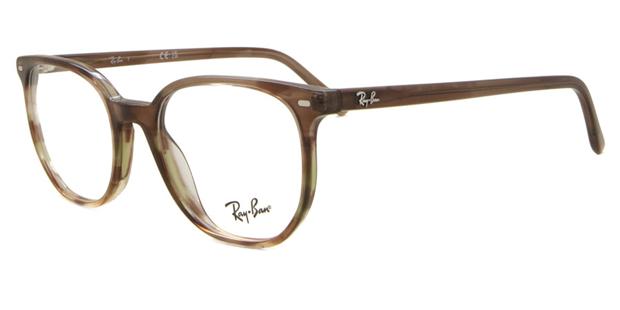 Ray-Ban RX5397 Elliot 8255 Geometric Transparent Green Brown Stripes ...