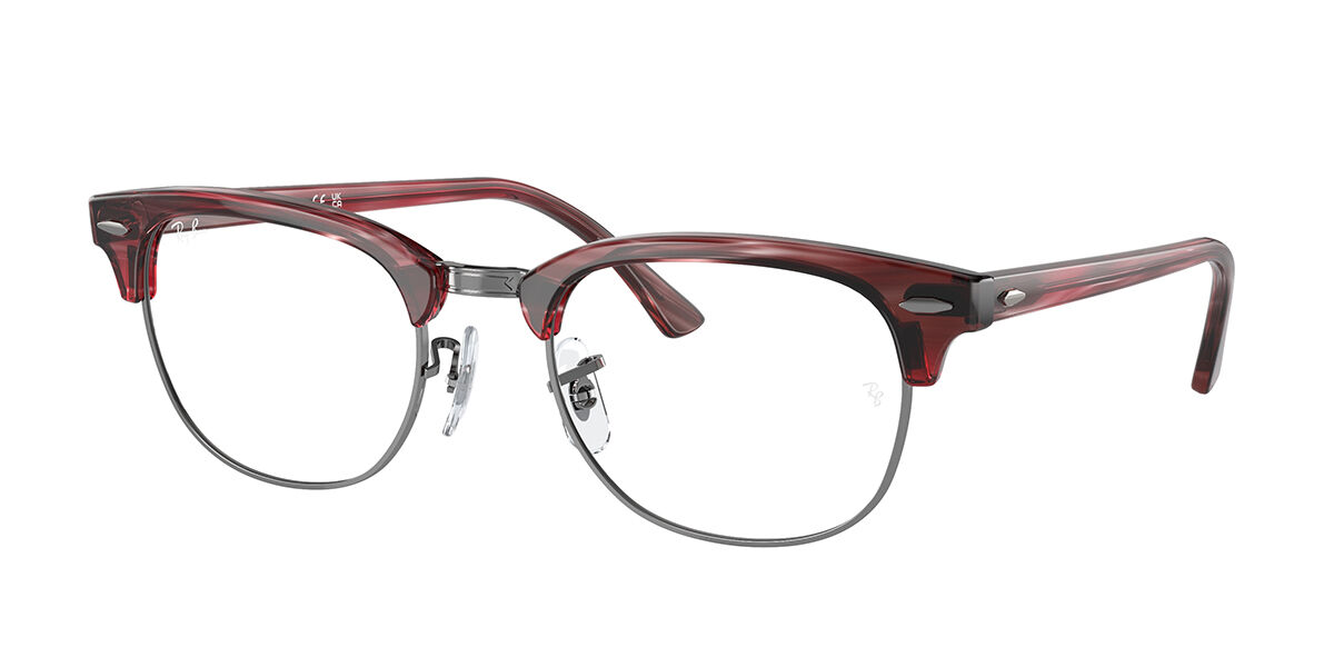 Photos - Glasses & Contact Lenses Ray-Ban RX5154 Clubmaster 8376 Men's Eyeglasses Red Size 53 (Frame 