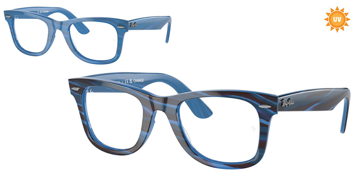 Photos - Glasses & Contact Lenses Ray-Ban RX4340V Wayfarer Ease 8384 Men's Eyeglasses Blue Size 50 ( 