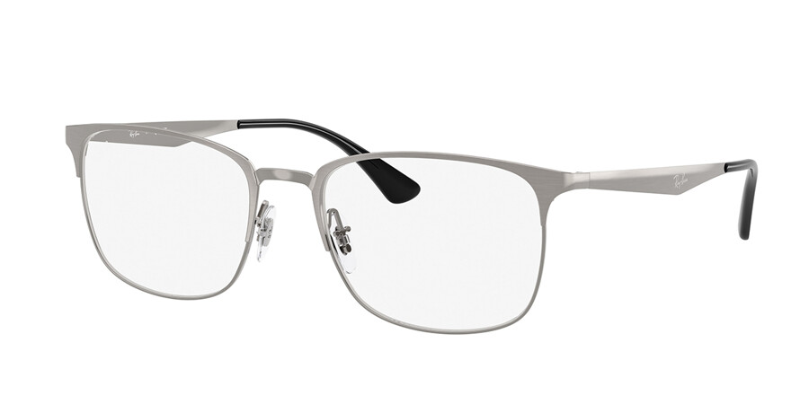Ray-Ban RX6421 2553 Square Brushed Gunmetal Frame Eyeglasses ...
