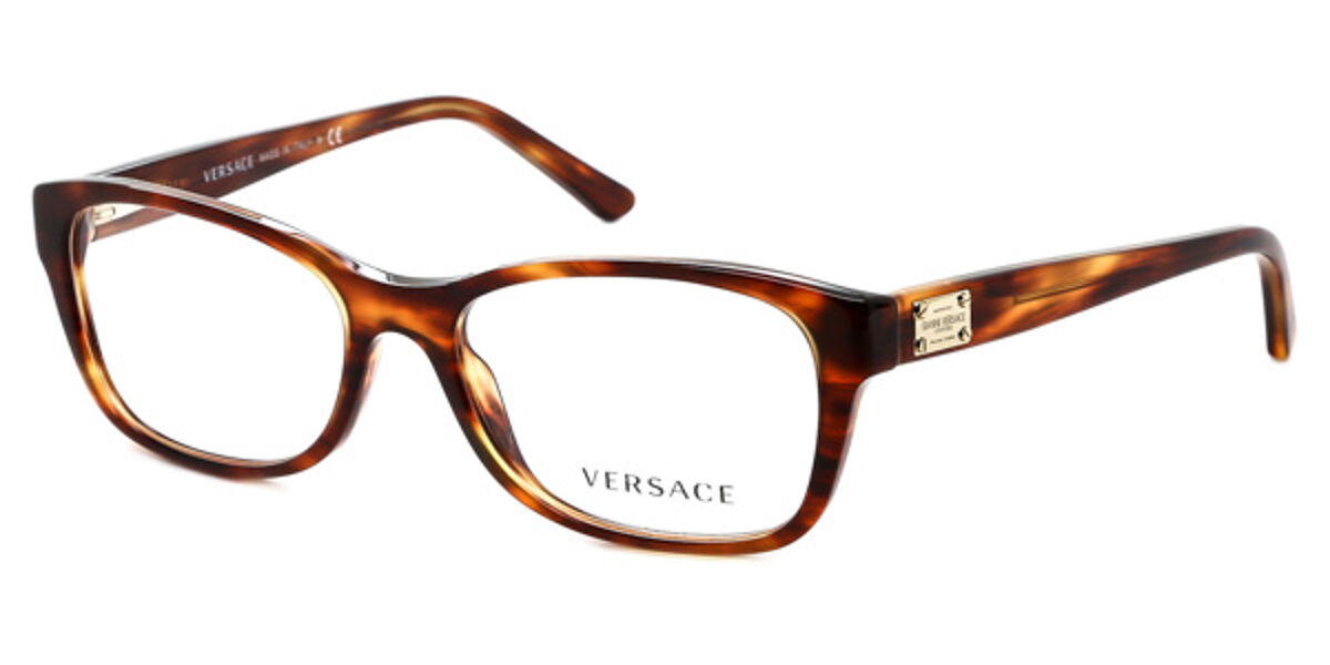 Versace VE3184 163 Glasses Light Gold Striped Brown | VisionDirect ...