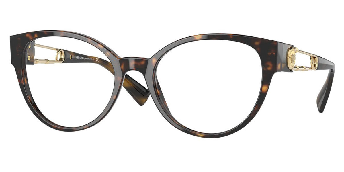 Photos - Glasses & Contact Lenses Versace VE3307 108 Women's Eyeglasses Tortoiseshell Size 54 (Frame 