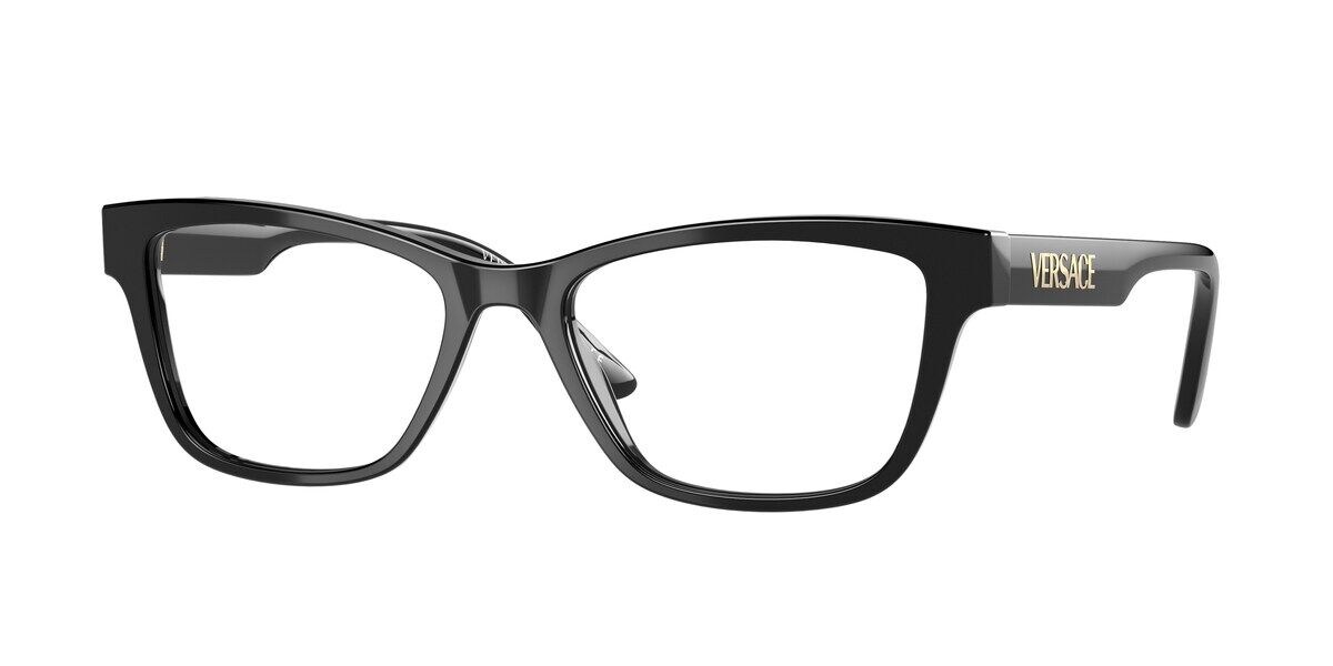 Versace VE3316F Asian Fit GB1 Glasses Black | VisionDirect Australia