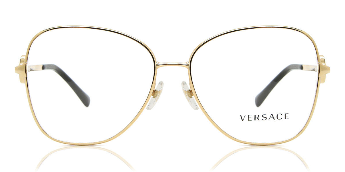 Photos - Glasses & Contact Lenses Versace VE1289 Asian Fit 1002 Women's Eyeglasses Gold Size 55 (Fra 
