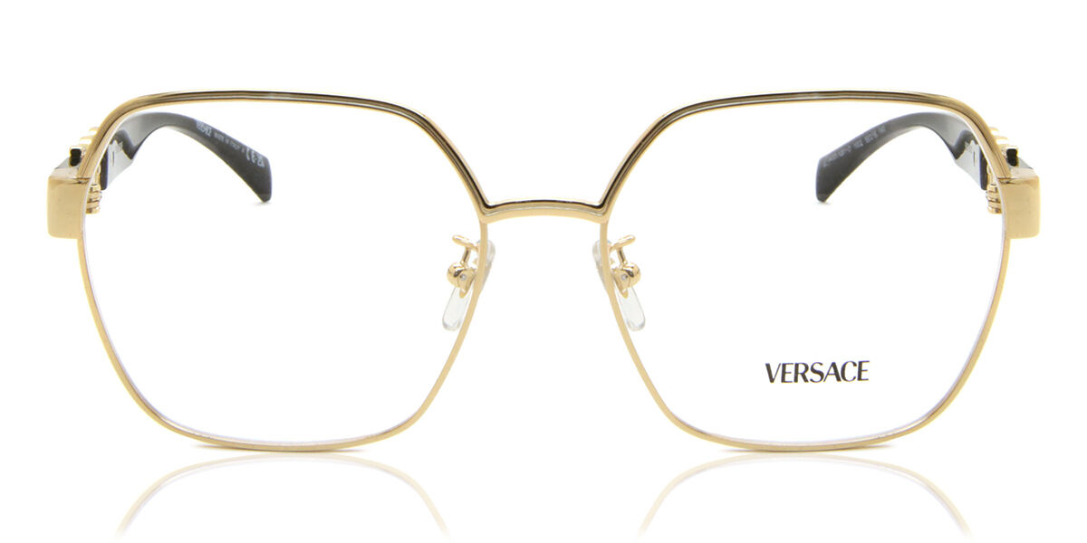 Photos - Glasses & Contact Lenses Versace VE1291D Asian Fit 1002 Women's Eyeglasses Gold Size 56 (Fr 
