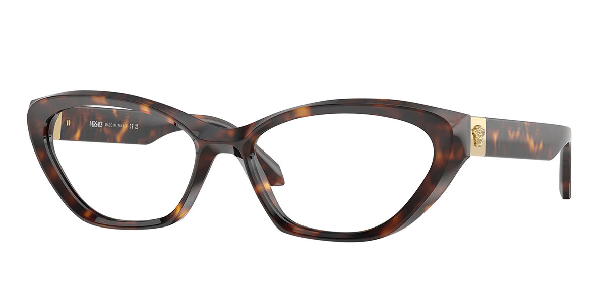 Photos - Glasses & Contact Lenses Versace VE3356 108 Women's Eyeglasses Tortoiseshell Size 53 (Frame 
