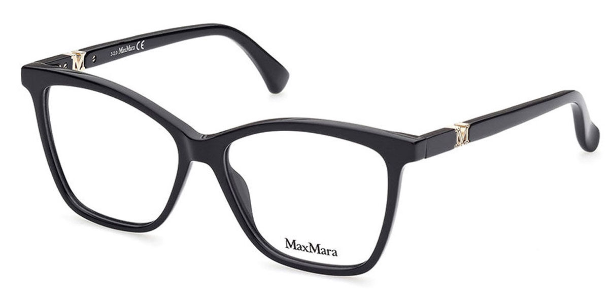 Photos - Glasses & Contact Lenses Max Mara MM5017 001 Women's Eyeglasses Black Size 53  (Frame Only)