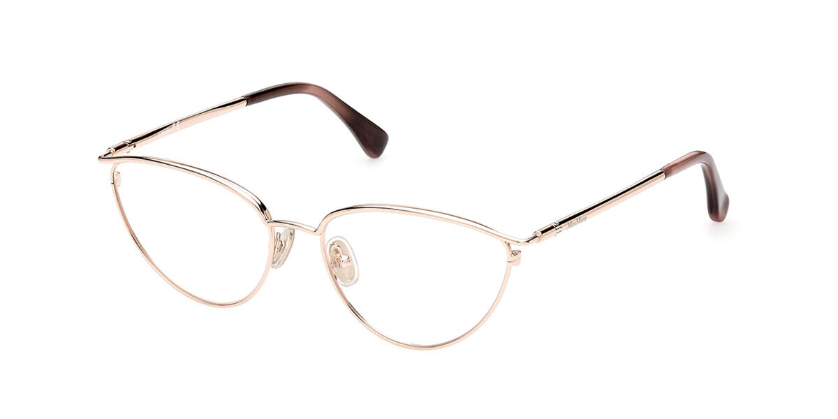 Photos - Glasses & Contact Lenses Max Mara MM5057 28A Women's Eyeglasses Gold Size 54  (Frame Only)