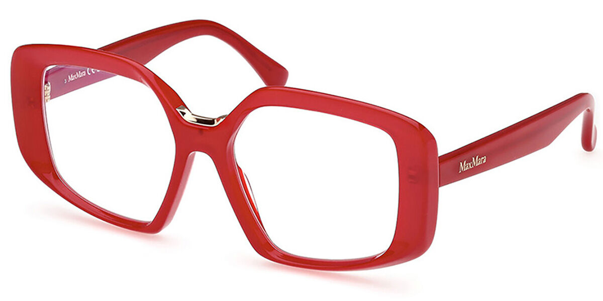 Photos - Glasses & Contact Lenses Max Mara MM5131-B Blue-Light Block 66 Women's Eyeglasses Red Size 