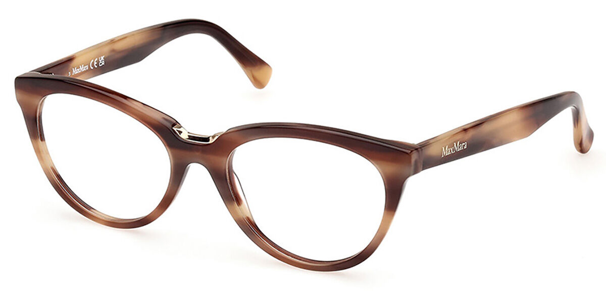 Photos - Glasses & Contact Lenses Max Mara MM5132 47 Women's Eyeglasses Brown Size 53  (Frame Only)