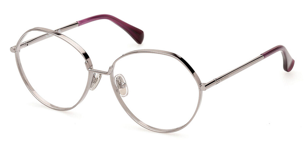 Photos - Glasses & Contact Lenses Max Mara MM5139 14 Women's Eyeglasses Silver Size 56  (Frame Only)