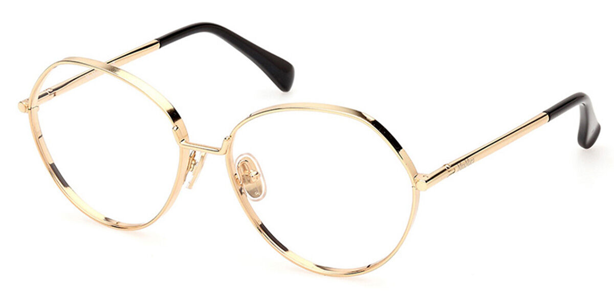 Photos - Glasses & Contact Lenses Max Mara MM5139 30 Women's Eyeglasses Gold Size 56   (Frame Only)