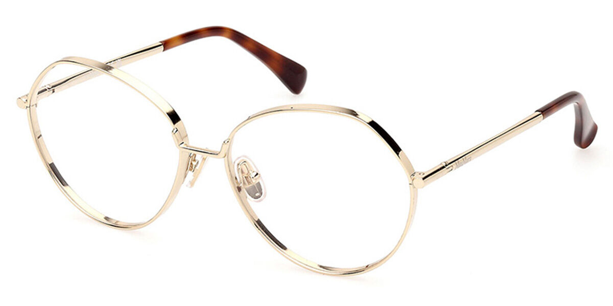 Photos - Glasses & Contact Lenses Max Mara MM5139 32 Women's Eyeglasses Gold Size 56   (Frame Only)