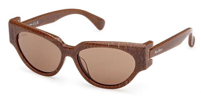 MaxMara Textured Brown Sunglasses MaxMara Jean MM0119 56E - Sunglasses for Woman – LookerOnline main image 3