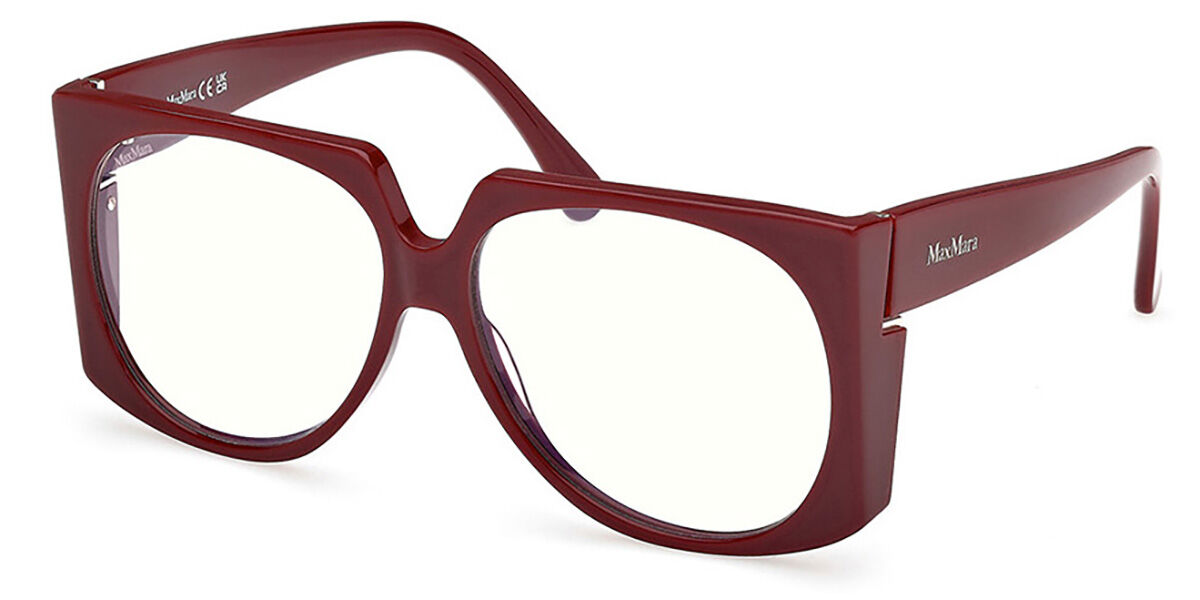 Photos - Glasses & Contact Lenses Max Mara MM5181-B Blue-Light Block 069 Women's Eyeglasses Burgundy Size 58  - Blue Light Block Availabl (Frame Only)