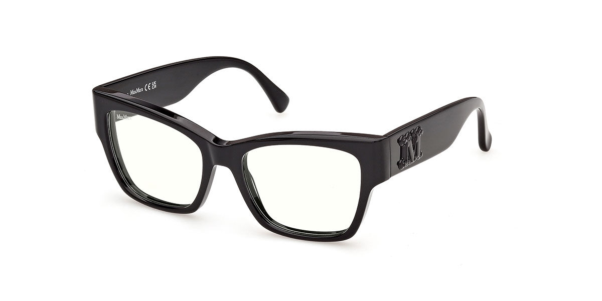 Max Mara MM5251-B 001 Blu-Light Block Occhiali da Vista Neri per Donna (Solo Montatura)